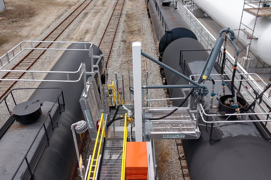 Railcar Flat, Self-Leveling & Telescoping Gangways