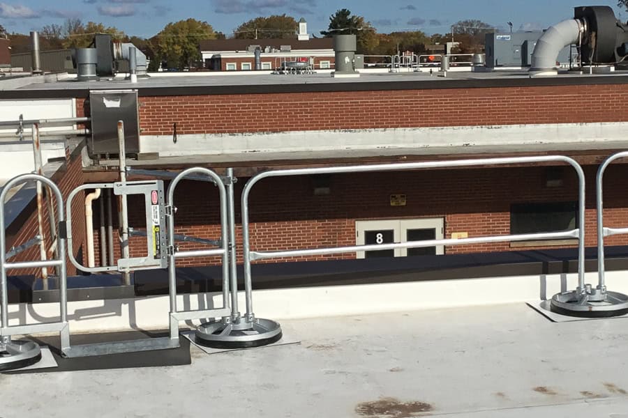 Freestanding Roof Safety Rail can be Self-Installed or Turnkey Installation